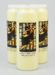 Lot de  3 Bougies de Neuvaine à Saint Christophe