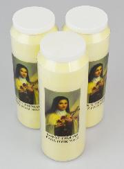 Lot de 3 Bougies de Neuvaine Sainte Thérèse