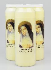 Lot de 3 Bougies de Neuvaine Sainte Rita