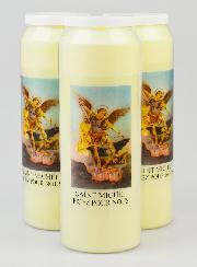 Lot de 3 Bougies de Neuvaine Archange Saint Michel