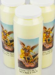 Lot de 3 Bougies de Neuvaine Archange Saint Michel