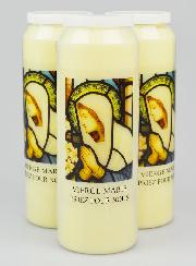 Lot de 3 Bougies de Neuvaine à la Vierge Marie