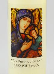 Bougie de Neuvaine Vierge à l'Enfant Jésus - 17.5cm