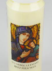 Bougie de Neuvaine Vierge à l'Enfant Jésus - 17.5cm