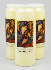 Lot de 3 Bougies de Neuvaine Vierge Marie à l'Enfant Jésus