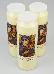 Lot de 3 Bougies de Neuvaine Vierge Marie à l'Enfant Jésus