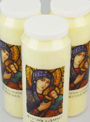 Lot de 3 Bougies de Neuvaine Vierge Marie à l'Enfant Jésus