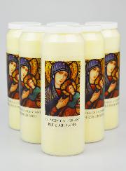 Lot de 6 Bougies de Neuvaine Vierge Marie à l'Enfant