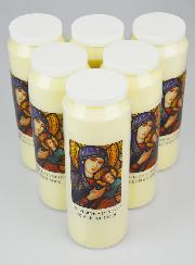 Lot de 6 Bougies de Neuvaine Vierge Marie à l'Enfant