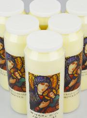 Lot de 6 Bougies de Neuvaine Vierge Marie à l'Enfant