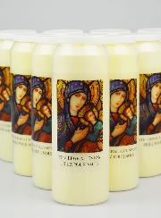 Lot de 10 Bougies de Neuvaine Vierge Marie à l'Enfant