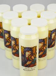 Lot de 10 Bougies de Neuvaine Vierge Marie à l'Enfant