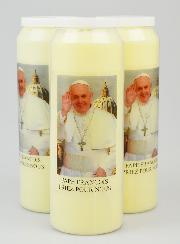 Lot de 3 Bougies de Neuvaine au Pape François 1er