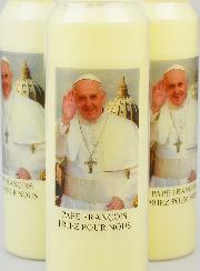 Lot de 3 Bougies de Neuvaine au Pape François 1er