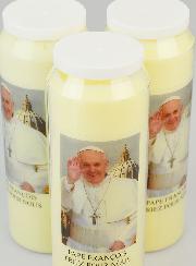 Lot de 3 Bougies de Neuvaine au Pape François 1er