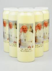 Lot de 6 Bougies de Neuvaine au Pape François 1er