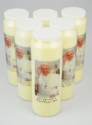 Lot de 6 Bougies de Neuvaine au Pape François 1er