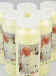 Lot de 6 Bougies de Neuvaine au Pape François 1er