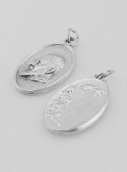 Médaille Religieuse Padre Pio Argentée