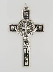 Croix Saint Benoit Noire en Métal