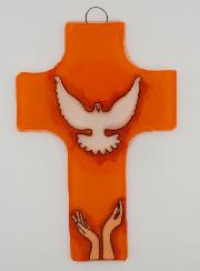 Croix Colombe Esprit Saint en Verre