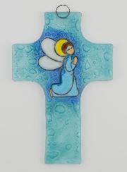 Croix Ange en Prière en Verre