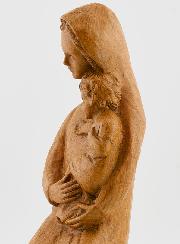 Statue Vierge à l'Enfant Jésus Ton Bois