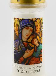 Bougie de Cimetière Vierge Marie à l'Enfant