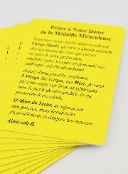 Lot de 10 Cartes de Prières à la Vierge Miraculeuse