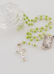 Chapelet en Perles Vertes - Première Communion