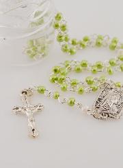 Chapelet en Perles Vertes - Première Communion