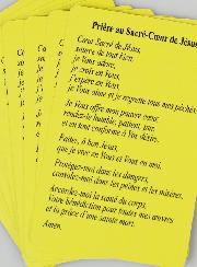 Lot de 10 Cartes de Prières Coeur Sacré de Jésus