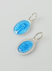 Médaille Miraculeuse en Argent Email Bleu - 10mm