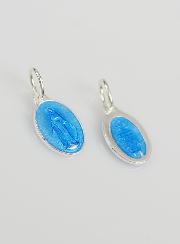 Médaille Miraculeuse en Argent Email Bleu - 10mm
