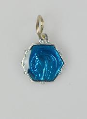 Médaille Vierge Marie 11mm - Bleu