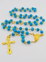 Chapelet en Perles de Verre Bleues