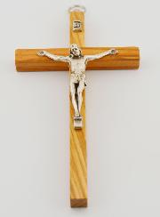 Crucifix en Bois d'Olivier et Christ en Bronze