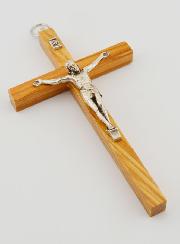 Crucifix en Bois d'Olivier et Christ en Bronze