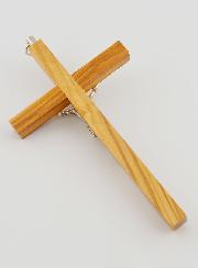 Crucifix en Bois d'Olivier et Christ en Bronze