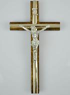 Crucifix en Bois 2 Tons et Christ en Bronze