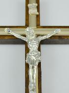 Crucifix en Bois 2 Tons et Christ en Bronze