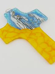 Croix Notre Dame de Lourdes en Verre