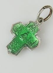 Pendentif Croix des Saints 15mm  - Vert