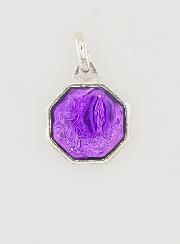 Médaille Notre Dame de Lourdes 11mm - Violet