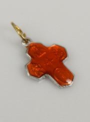 Pendentif Croix des Saints 15mm - Orange