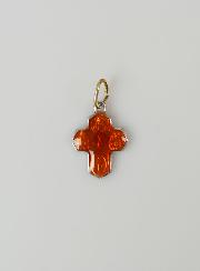 Pendentif Croix des Saints 15mm - Orange