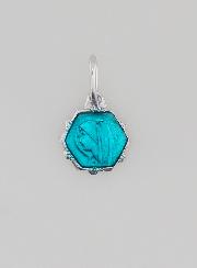 Médaille Vierge Marie 8mm - Turquoise