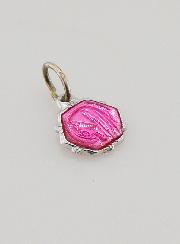 Médaille Vierge Marie 8mm - Rose Fushia