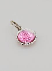 Médaille Vierge Marie 8mm - Rose Fushia