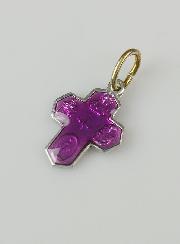 Pendentif Croix des Saints 15mm - Violet